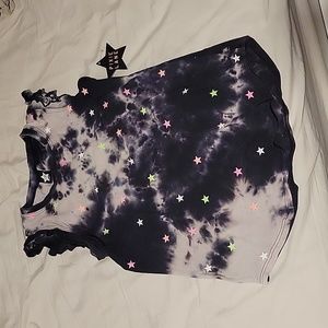New girls size 9/10 and 11/12 tie dye with neon stars tank top.